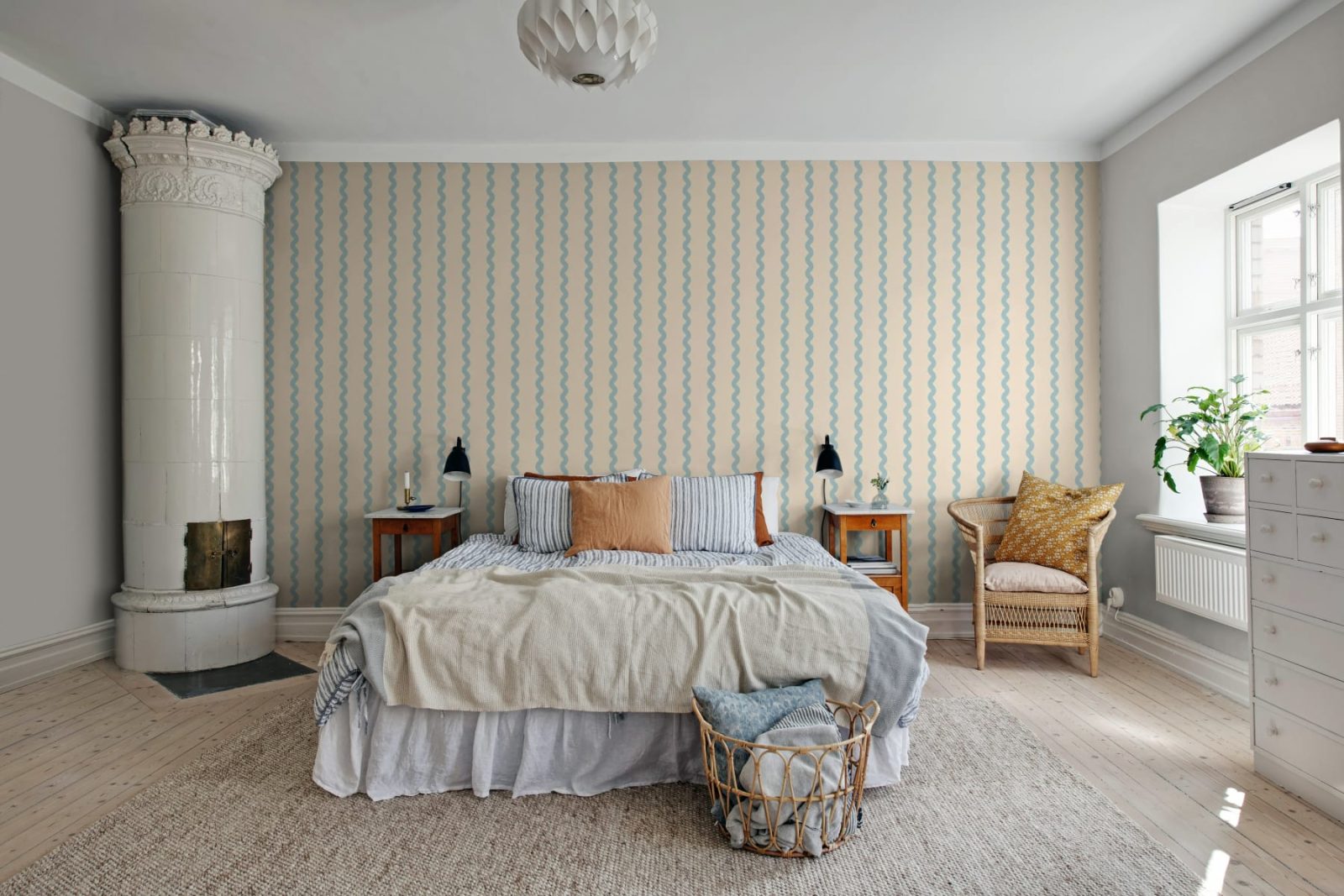 Wobbly Stripe, Light Blue, Rebel Walls 3