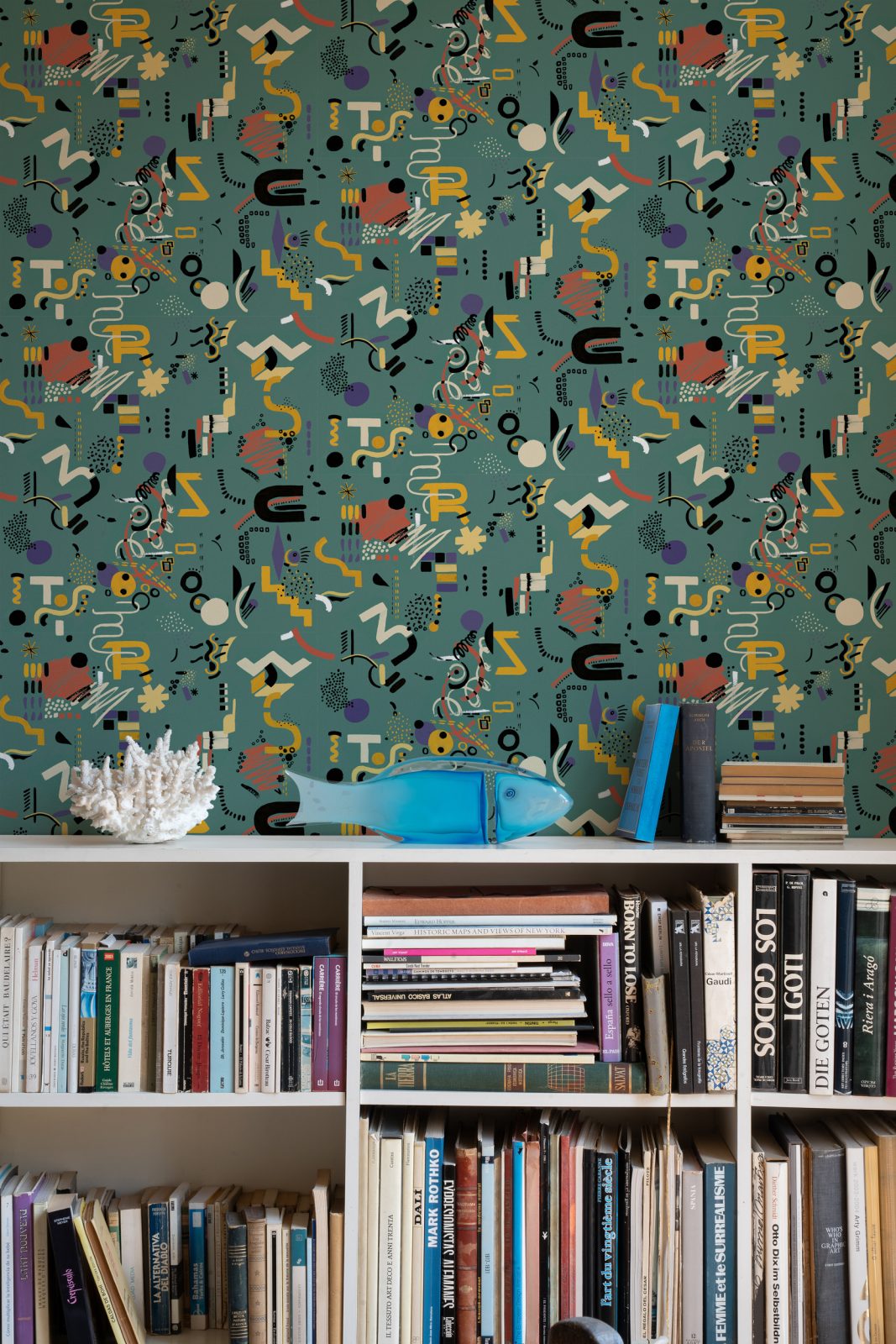Funny Shapes, Turquoise, TresTintas 5mp / rola 2