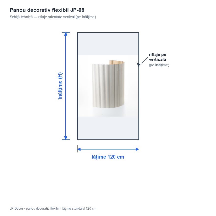Panou decorativ flexibil JP-08, Sandstone Beige, 280 x 120 x 0.9 cm, JP Decor 5