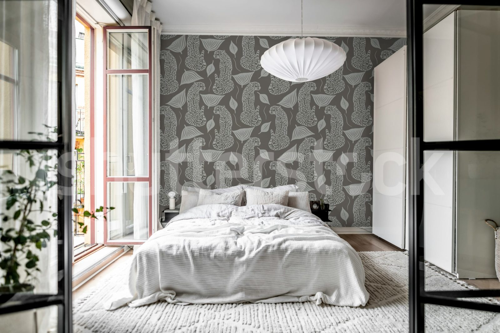 Whimsy Leopard, Gray, Rebel Walls 2