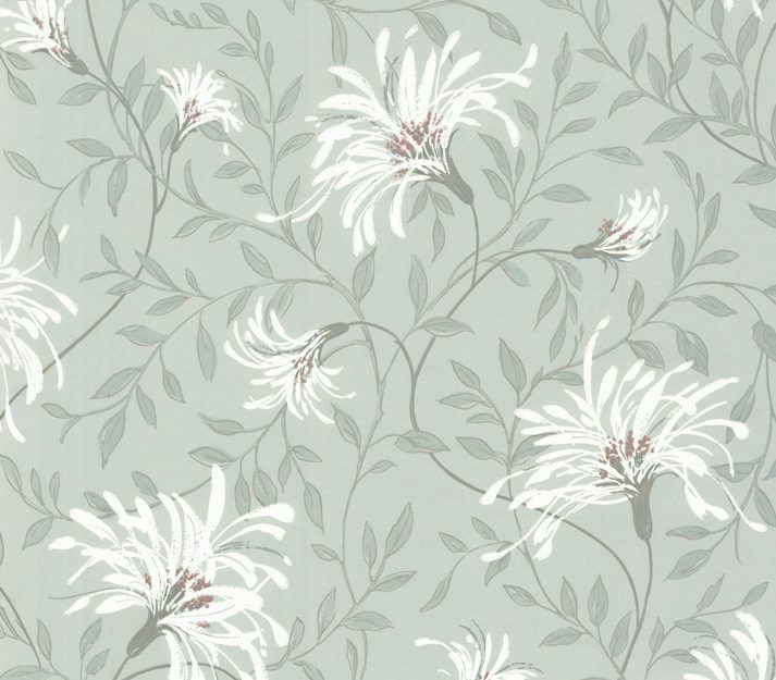 Fairhaven, Duck Egg Blue Luxury Floral, 1838 Wallcoverings, 5.3mp / rola 2