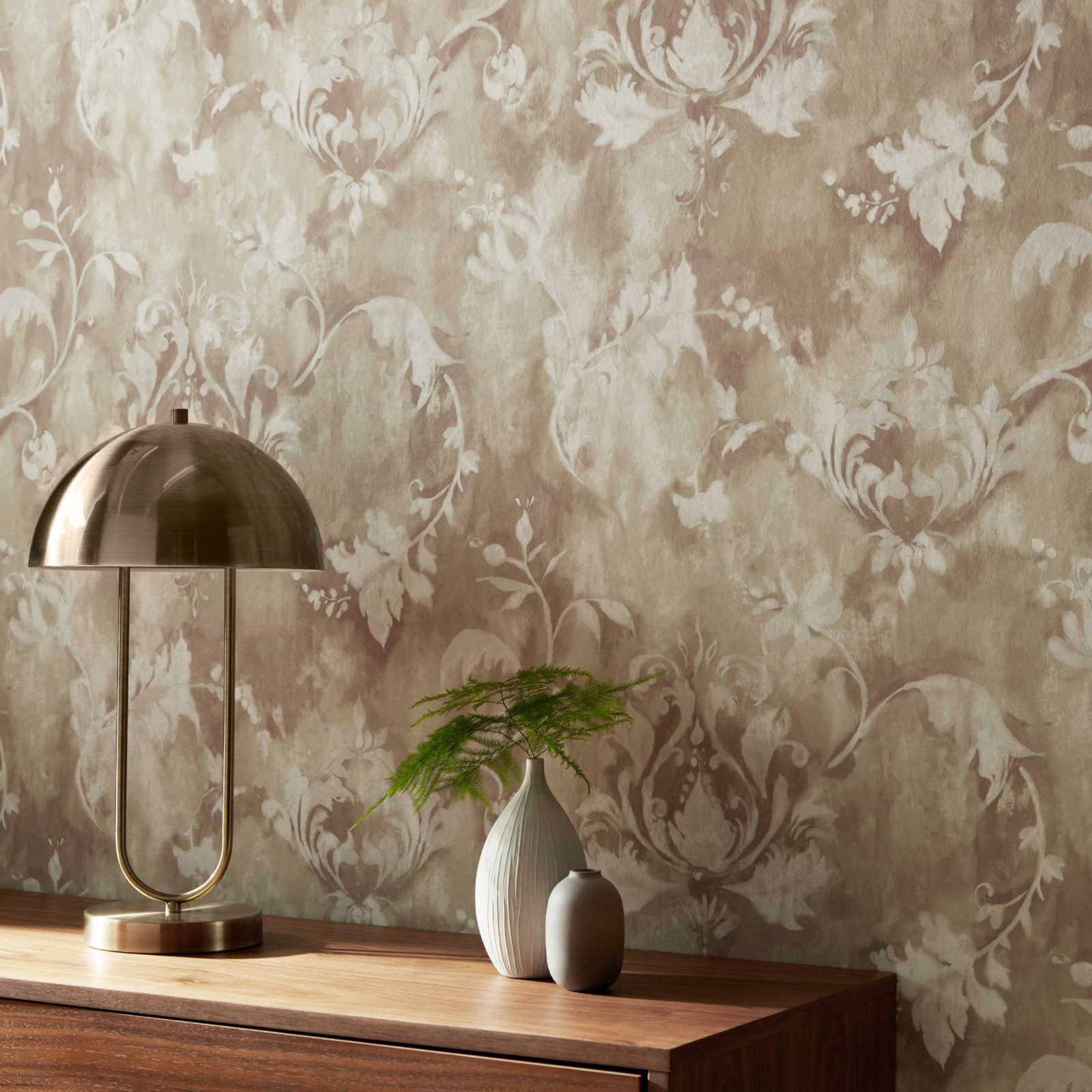 Ornamenta, Sand Neutral Luxury Damask, 1838 Wallcoverings, 5.3mp / rola 2