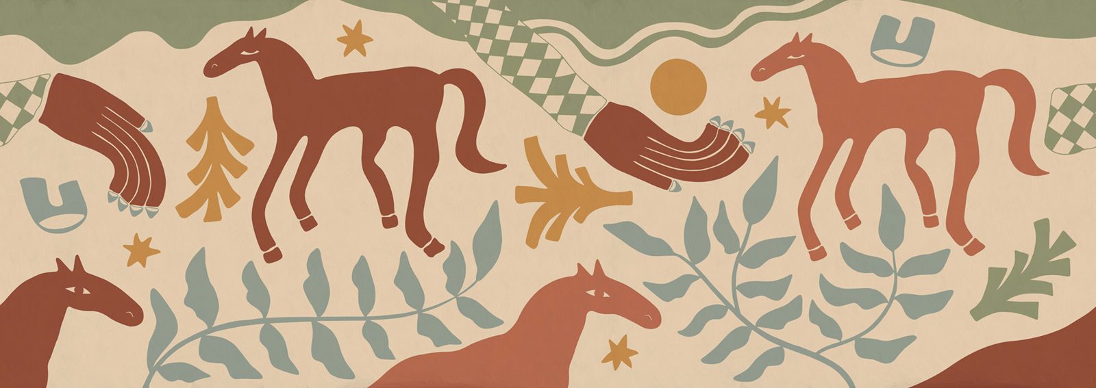 Emmas Horses, Red & Green, Rebel Walls