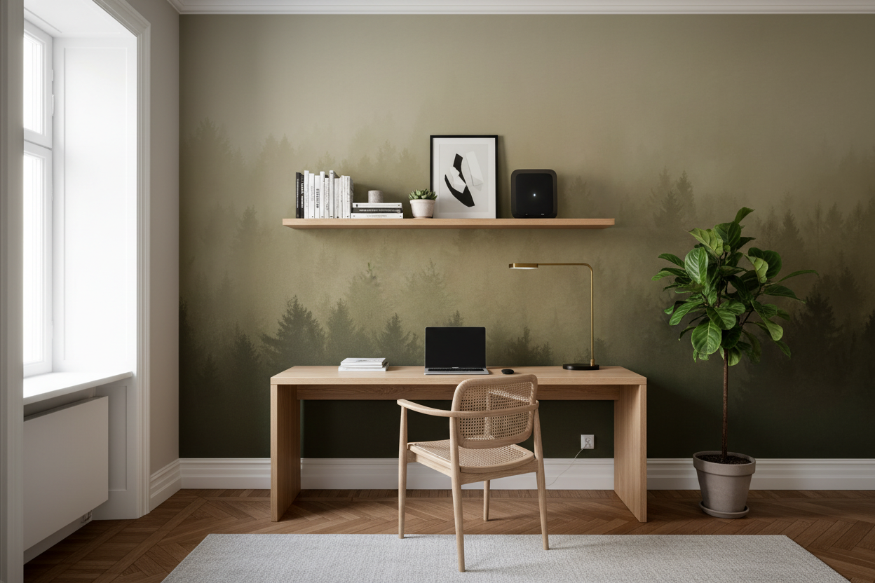 Cloudy Forest, Brown, Rebel Walls 6