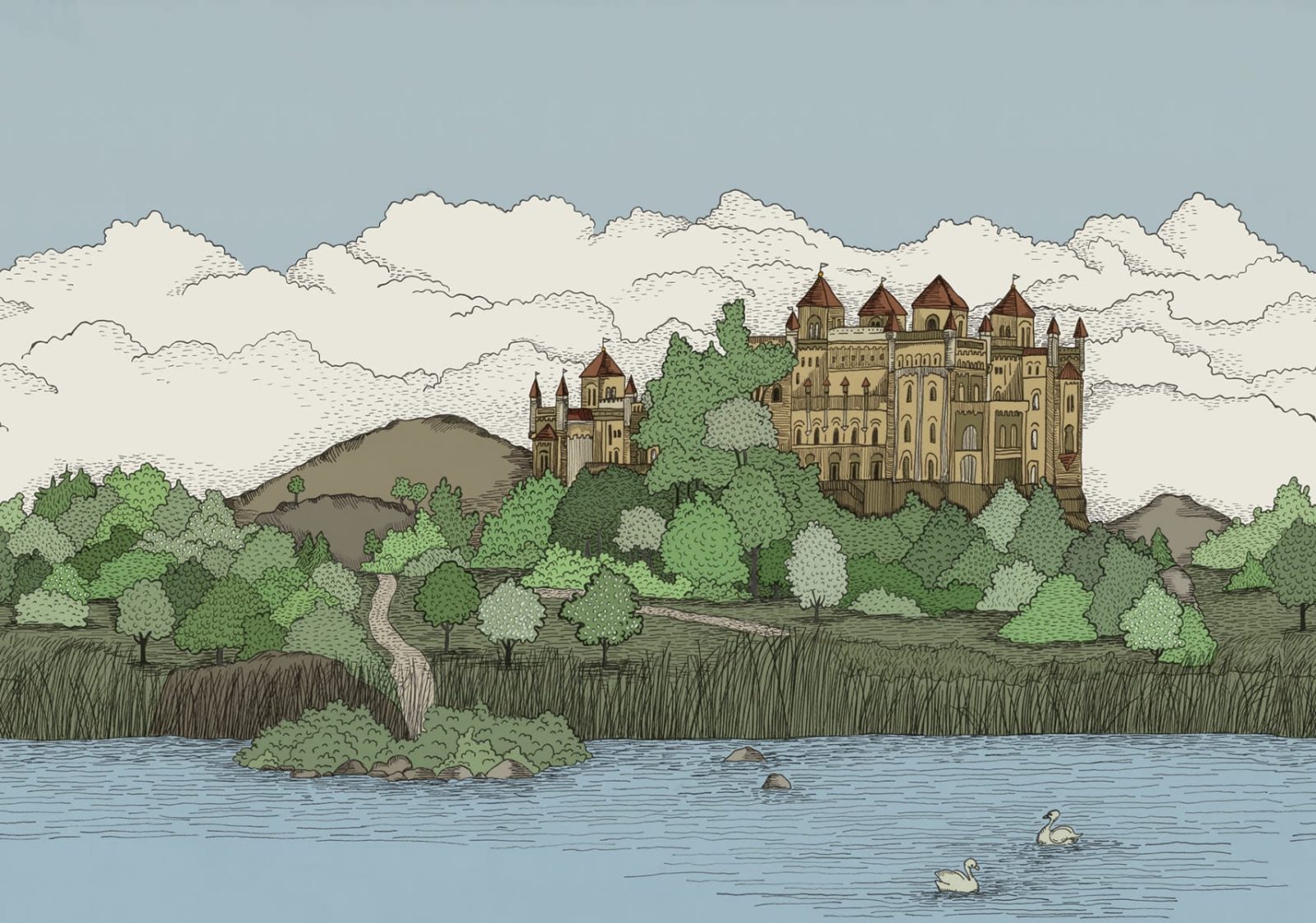 Castle by the Lake, Green, Rebel Walls