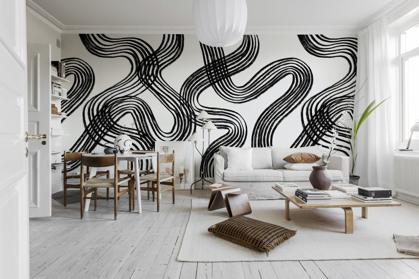 Ink Stripes, Black & White, Rebel Walls 2