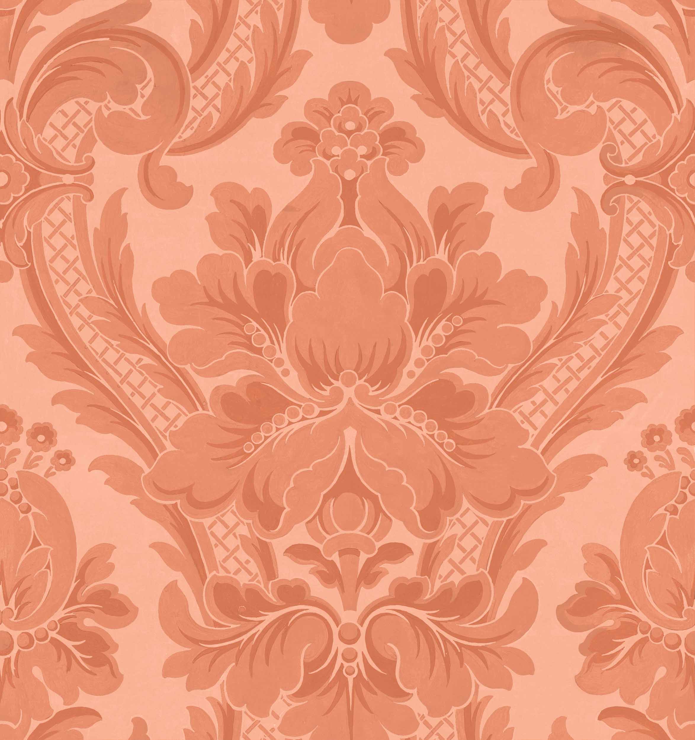 Venetian Damask, Peach, Coordonne, 5mp / rola