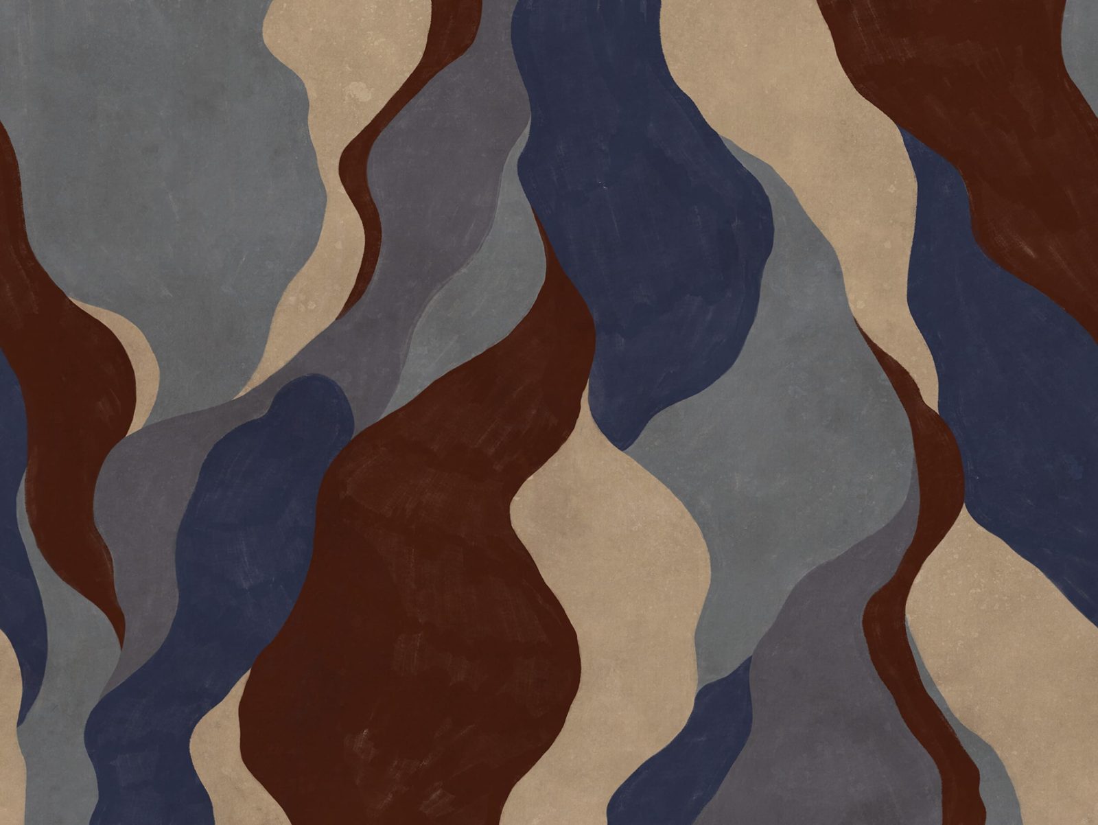 Flowing Forms, Dark Blue, Rebel Walls