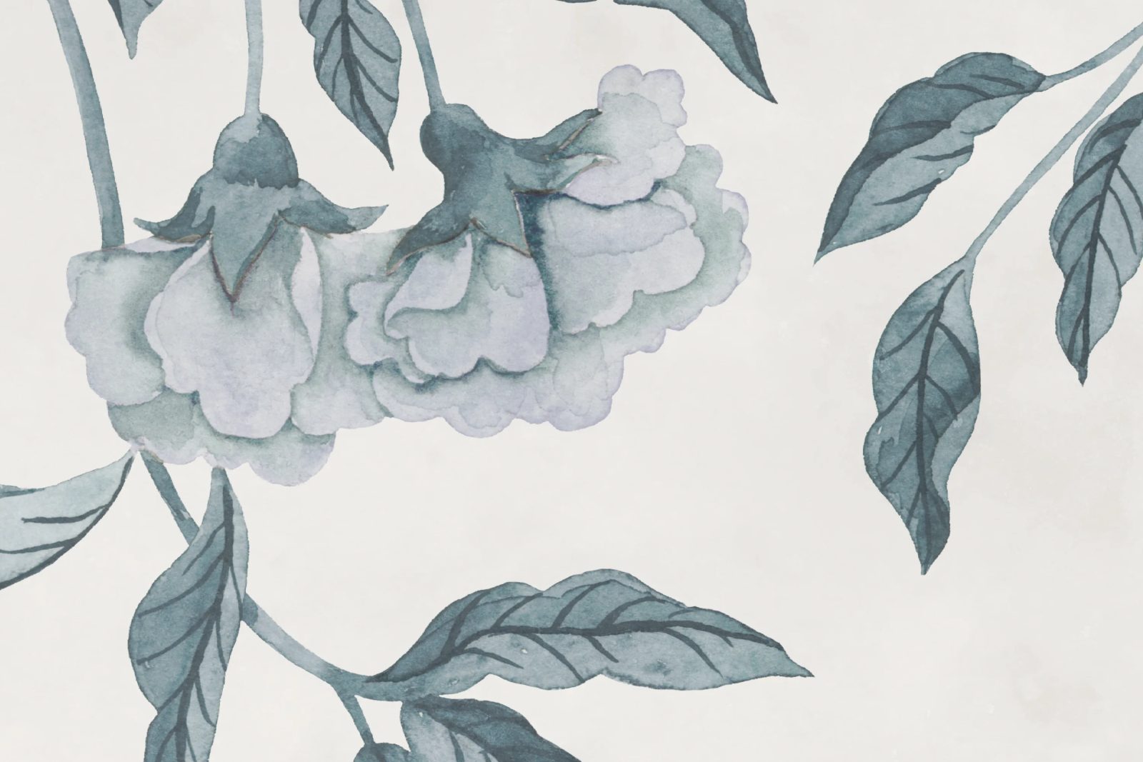 Peony Bloom, Blue, Rebel Walls 4
