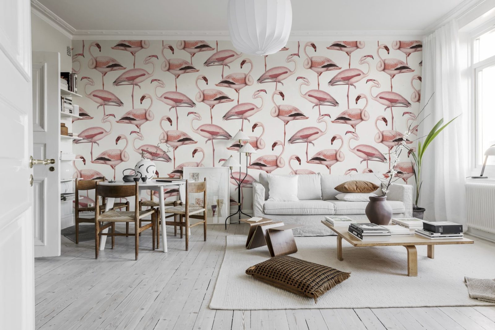 Flamingos, Soft Pink, Rebel Walls 2