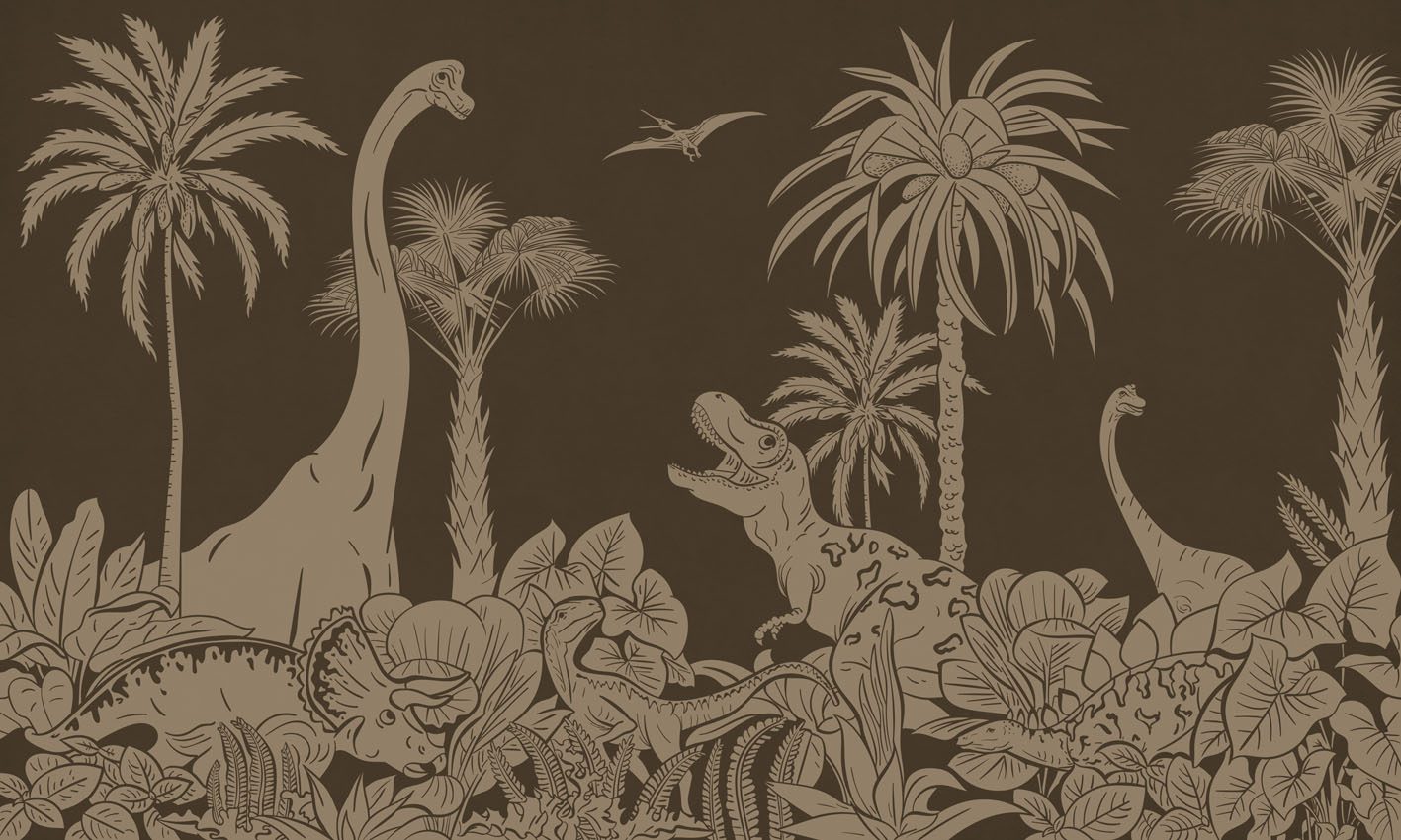 Monochrome Dino - Brown Vintage, Kikki Belle