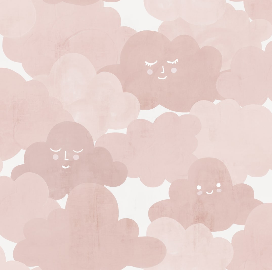Happy Clouds, Pink, Rebel Walls, 5 mp / rola