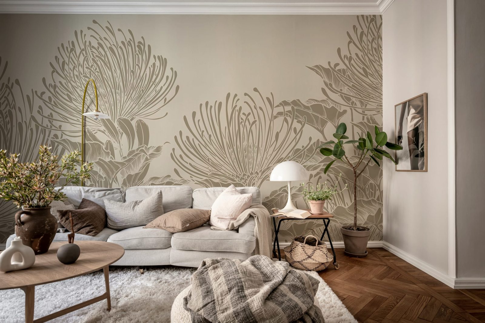 Protea Bloom, Soft Gray, Rebel Walls 2