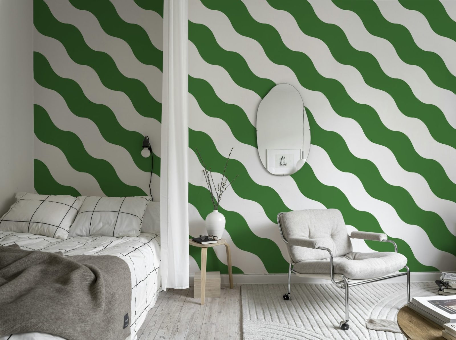 Polka Stripe, Green, Rebel Walls 3