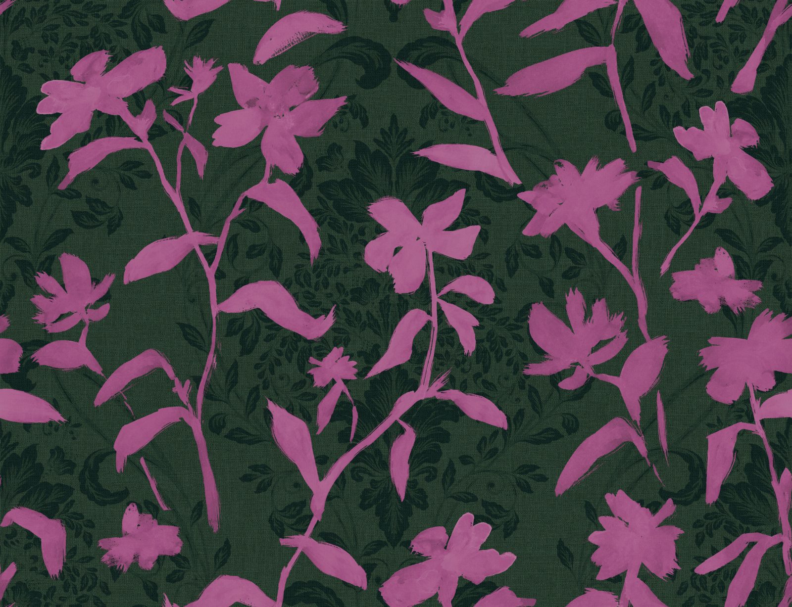 Blooming Damask, Fuchsia, TresTintas 5mp / rola