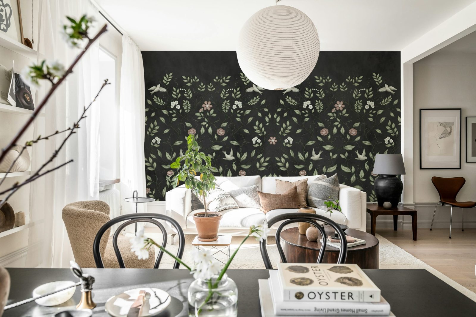 Serene Garden, Black, Rebel Walls 2