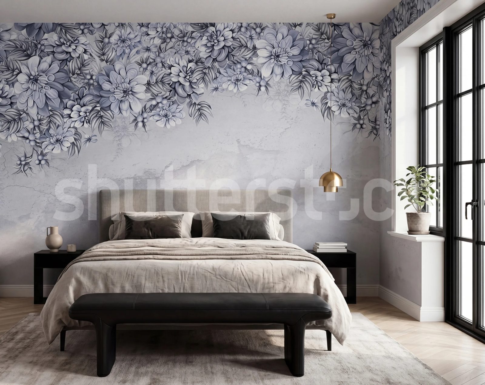 Serene Blossoms, Blue, Rebel Walls 2
