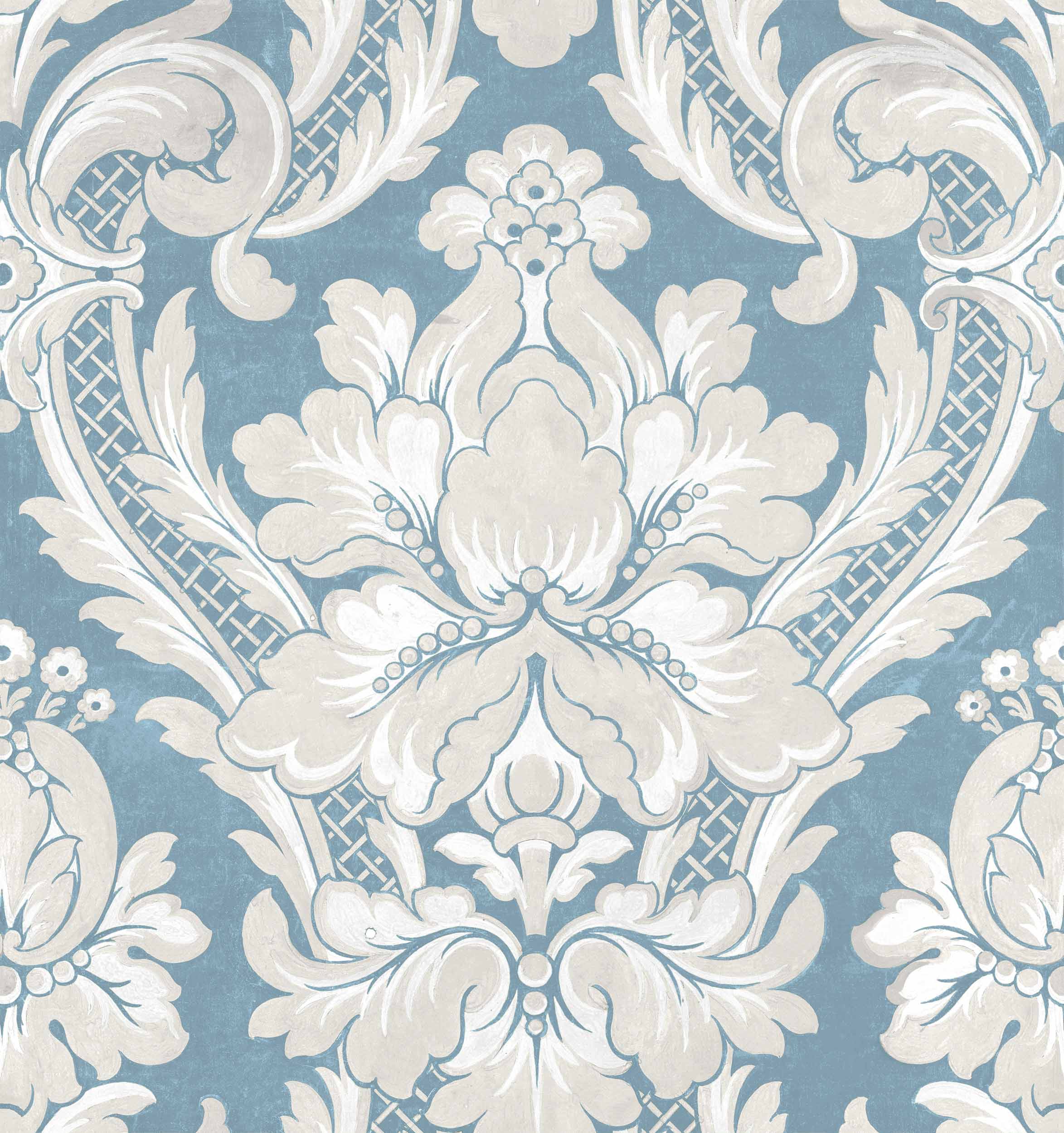 Venetian Damask, Sapphire, Coordonne, 5mp / rola