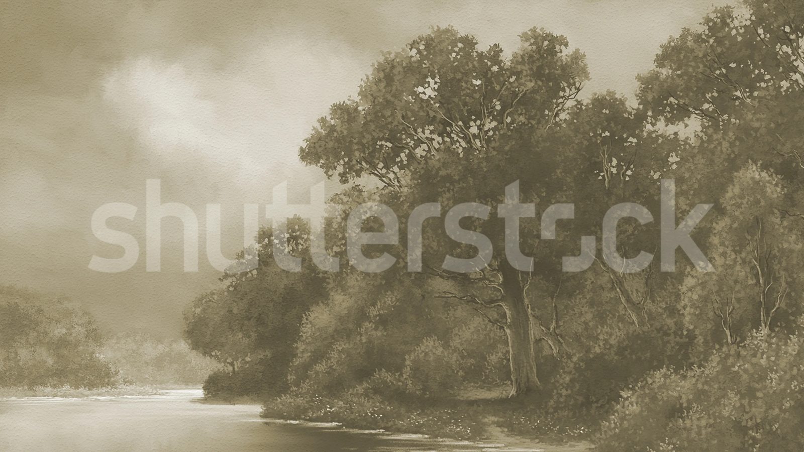 Tranquil Forest, Beige, Rebel Walls