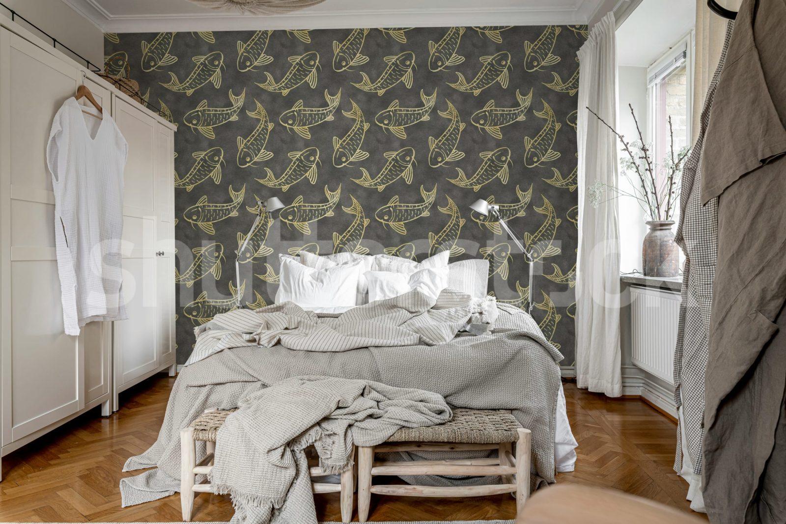 Koi Pond, Black, Rebel Walls 3