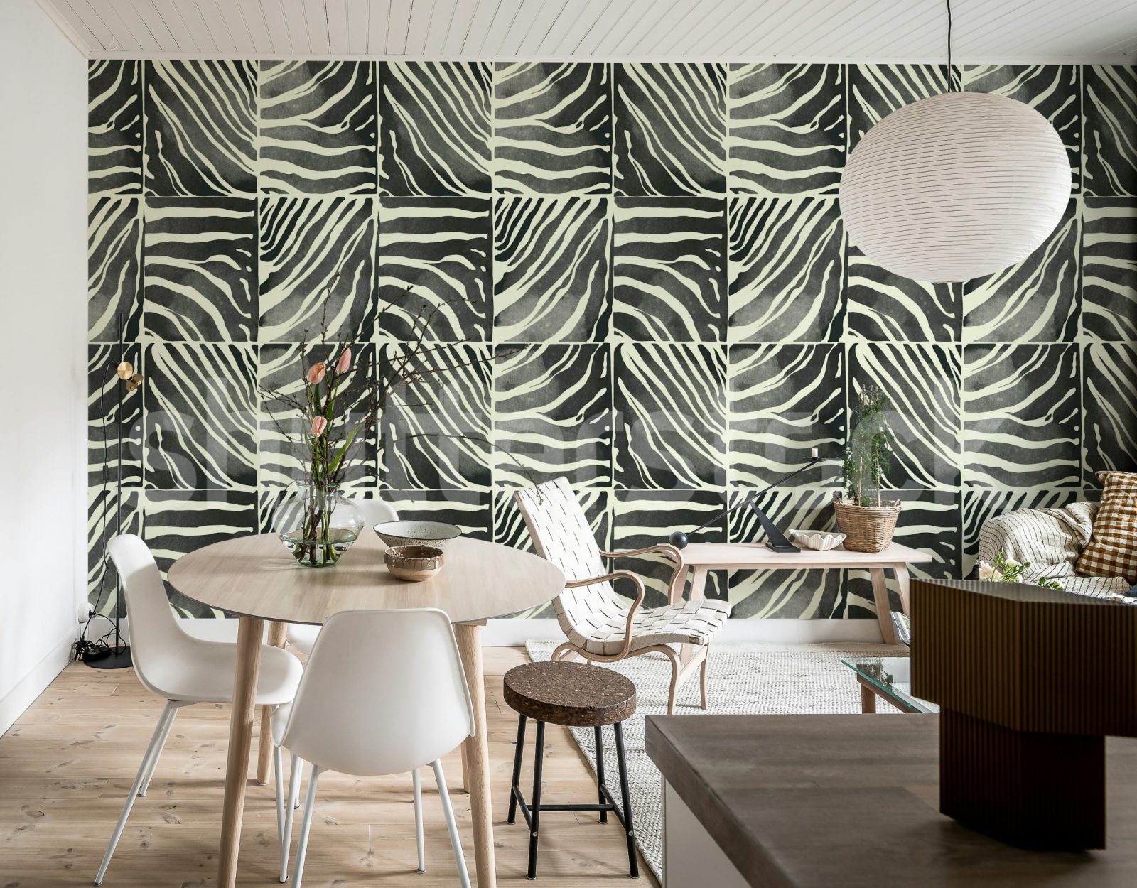 Savanna Stripe, Black & White, Rebel Walls 2