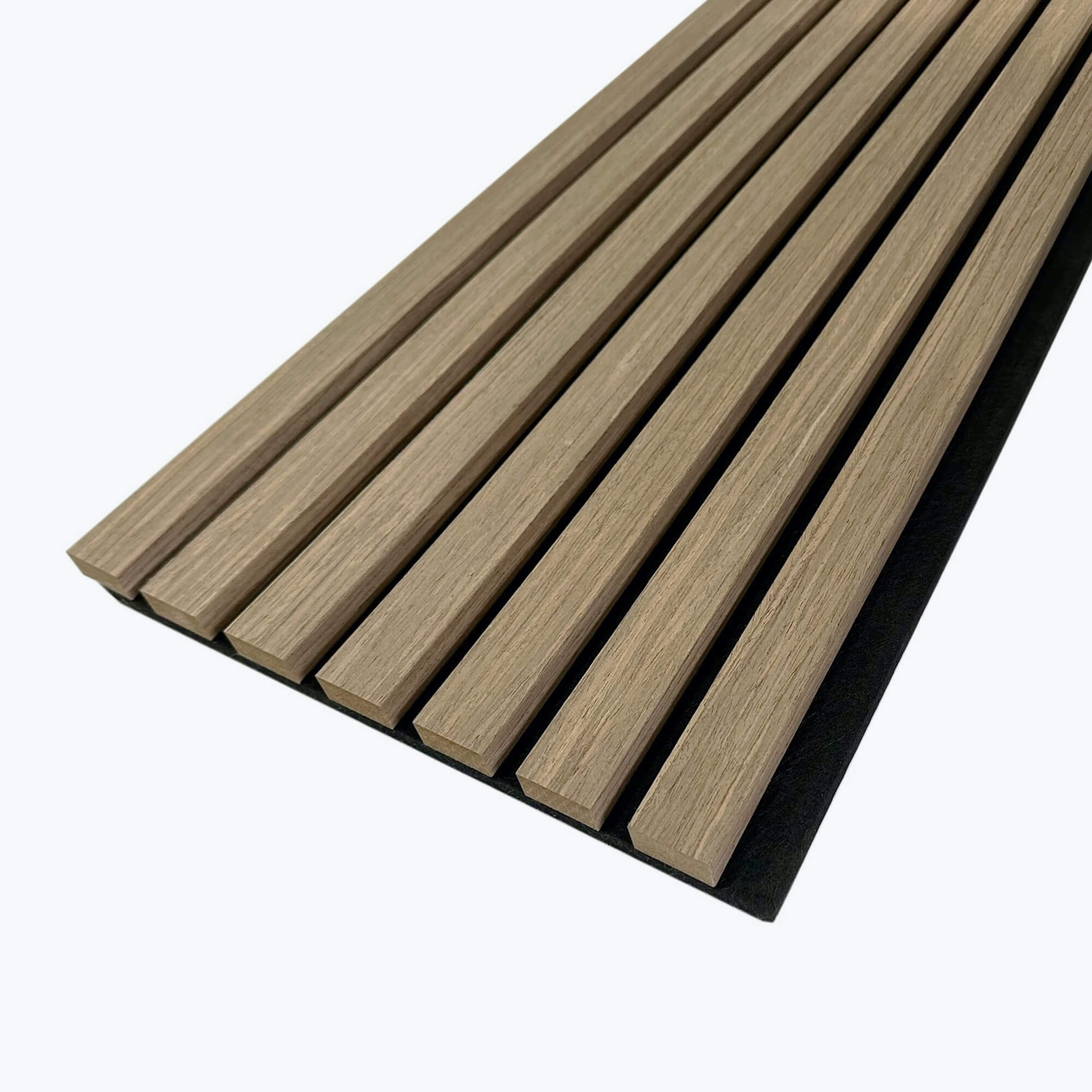 Profil dreapta pentru riflaj decorativ MDF, Rustic Oak, fonoabsorbant, 270x2.7cm, Lamelio 2