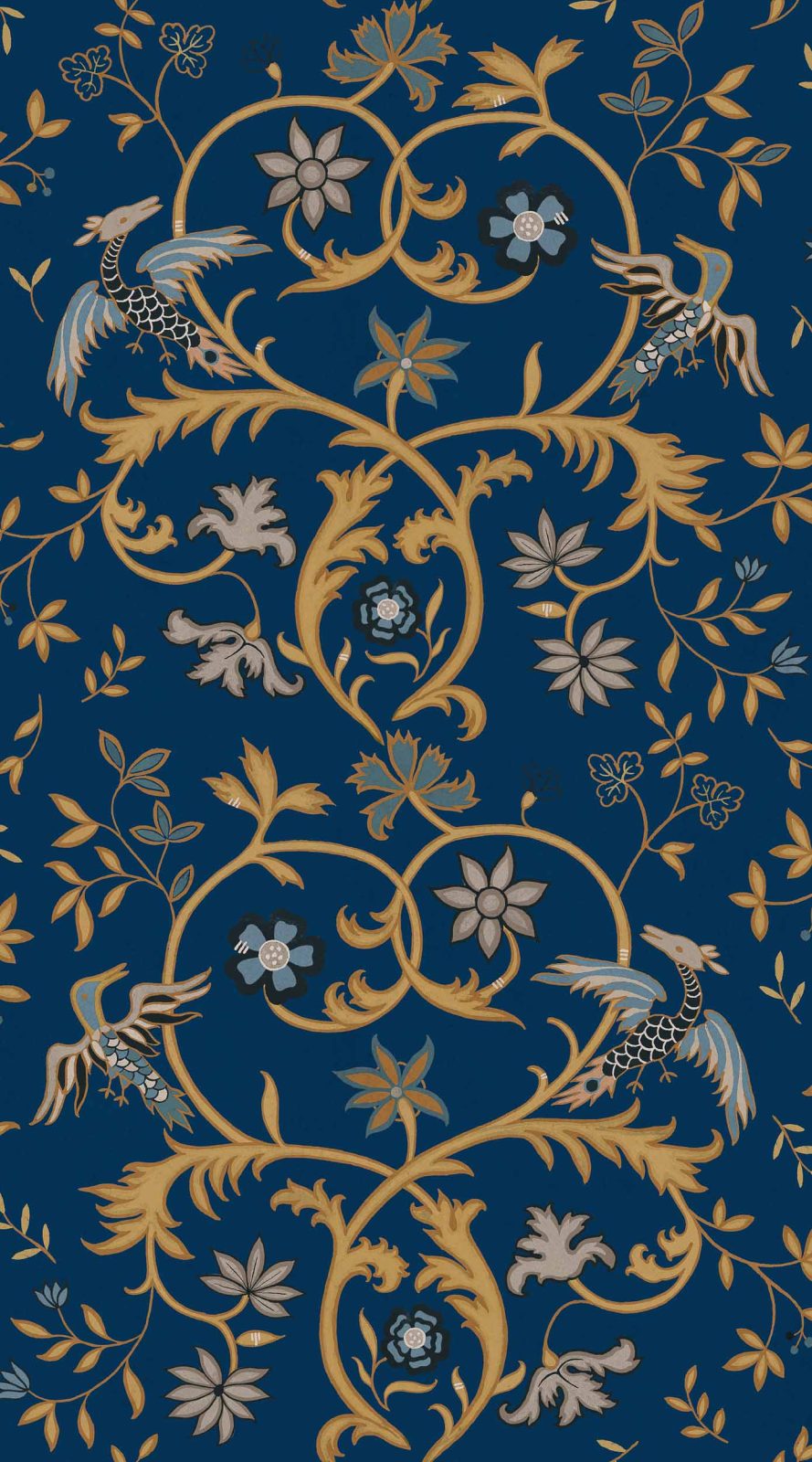 Antwerp Damask, Sapphire, Coordonne, 5mp / rola