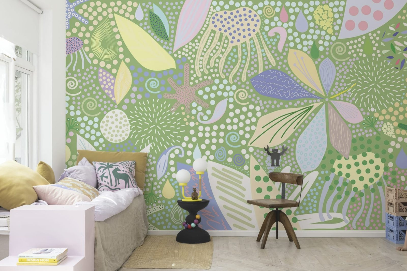 Flower Art, Green, Rebel Walls 2