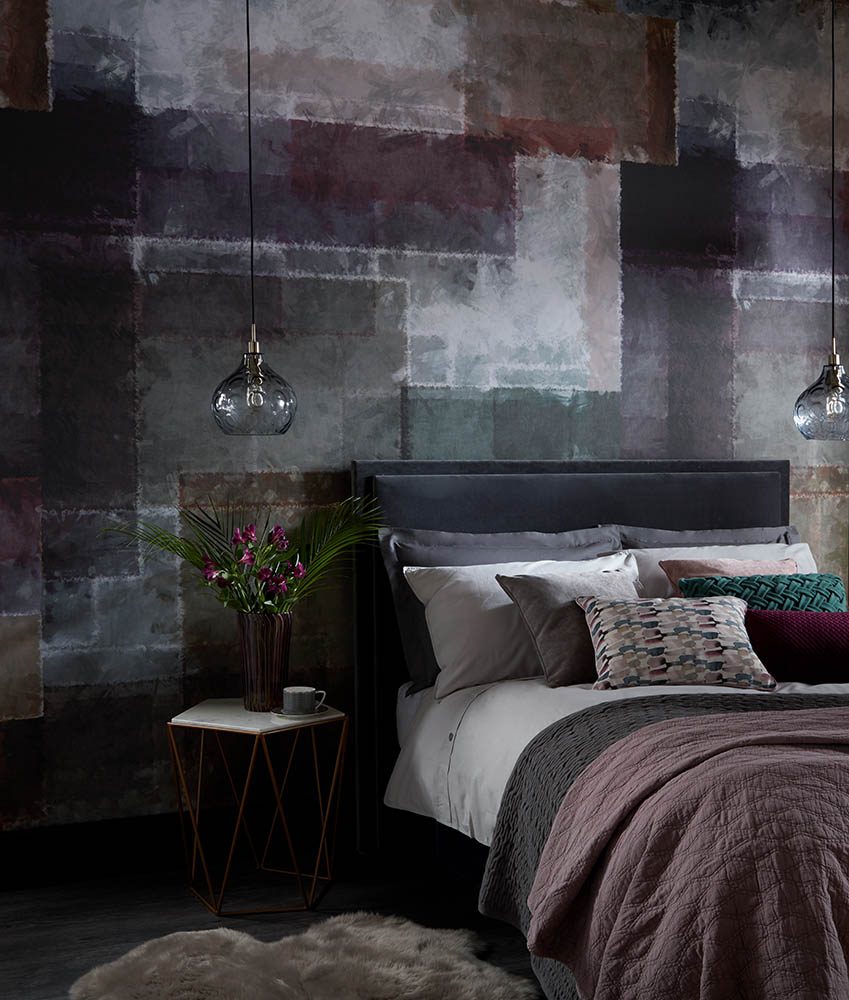 Spectrum, Mocha Purple Luxury Geometric, 1838 Wallcoverings, 6.5mp / rola 2