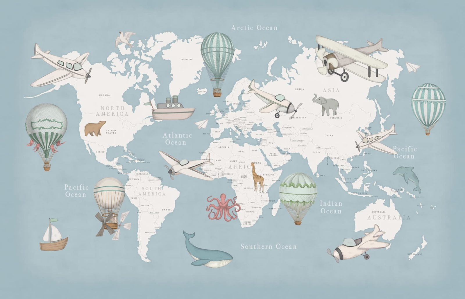 Playful World, Light Blue, Rebel Walls