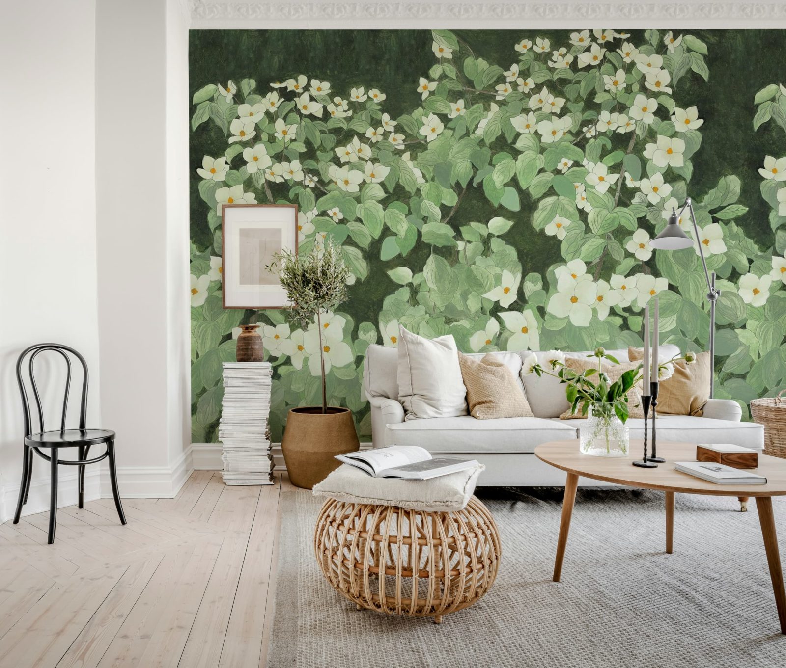 Parkflowers, White, Rebel Walls 3