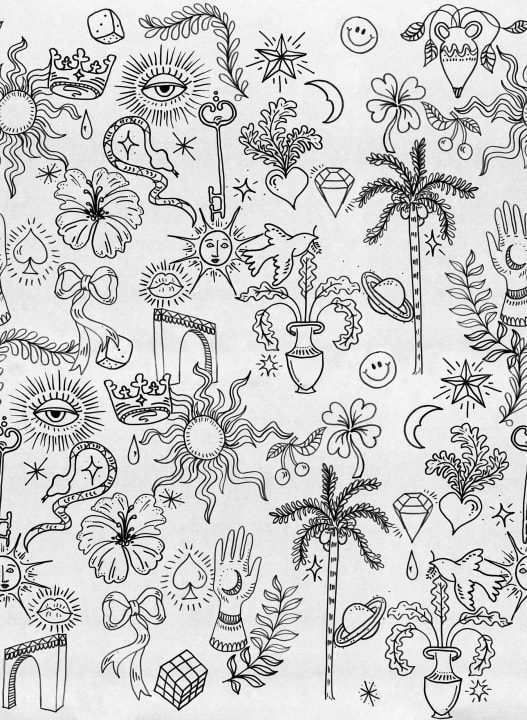 Doodle, White, Rebel Walls