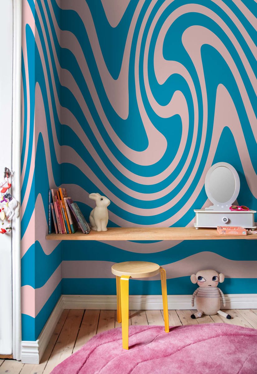 Happy Wobbly, Pink & Blue, Rebel Walls 2