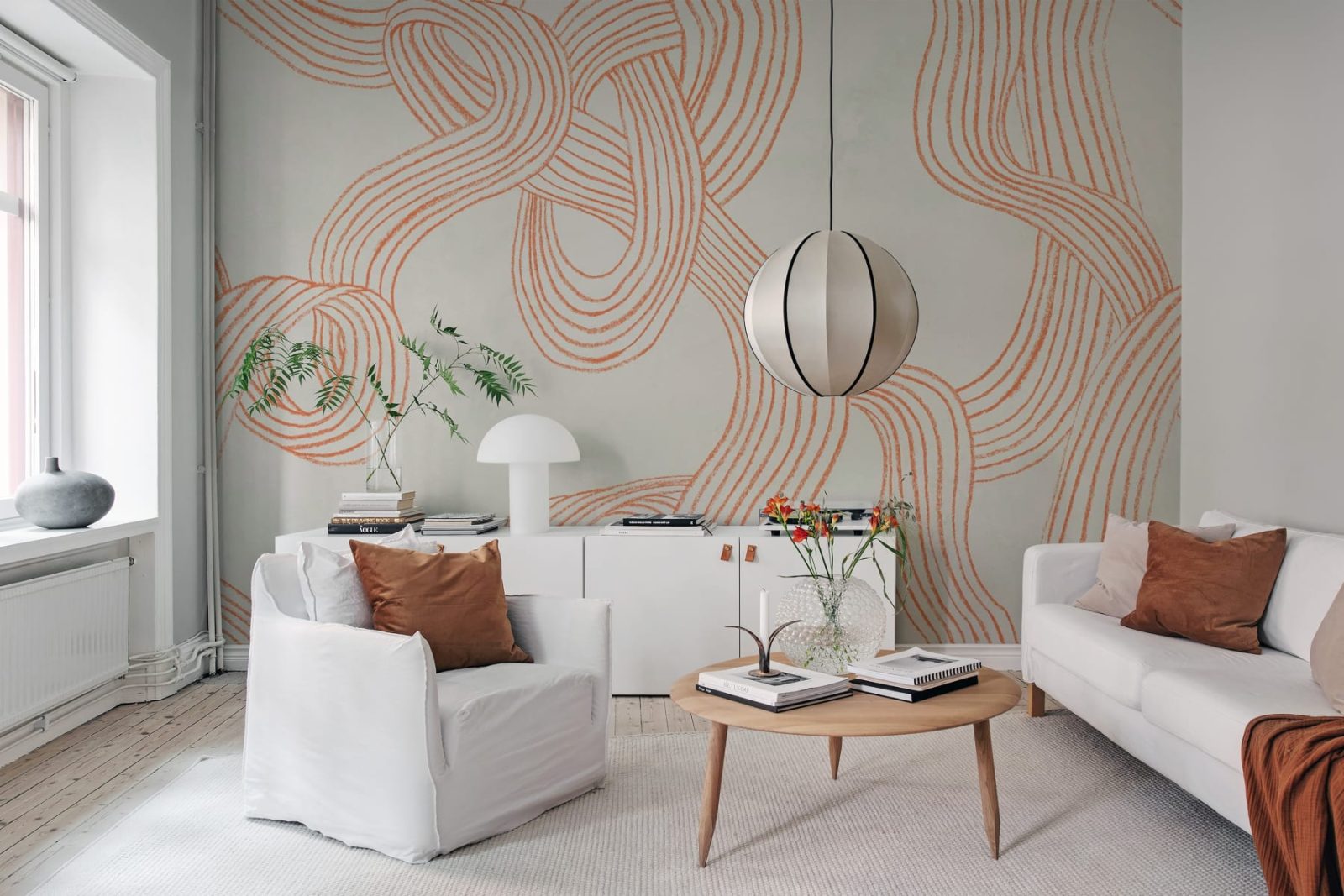Stripes Repeatable, Orange, Rebel Walls 2