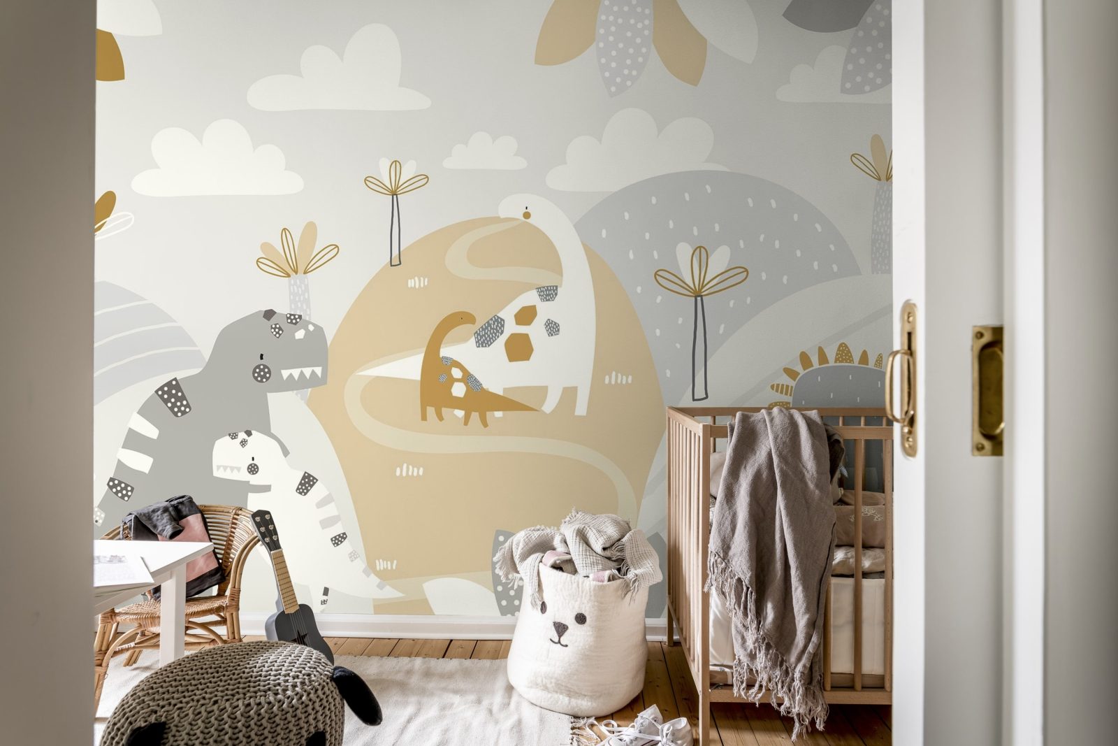 Dinosaur Land, Beige, Rebel Walls 2