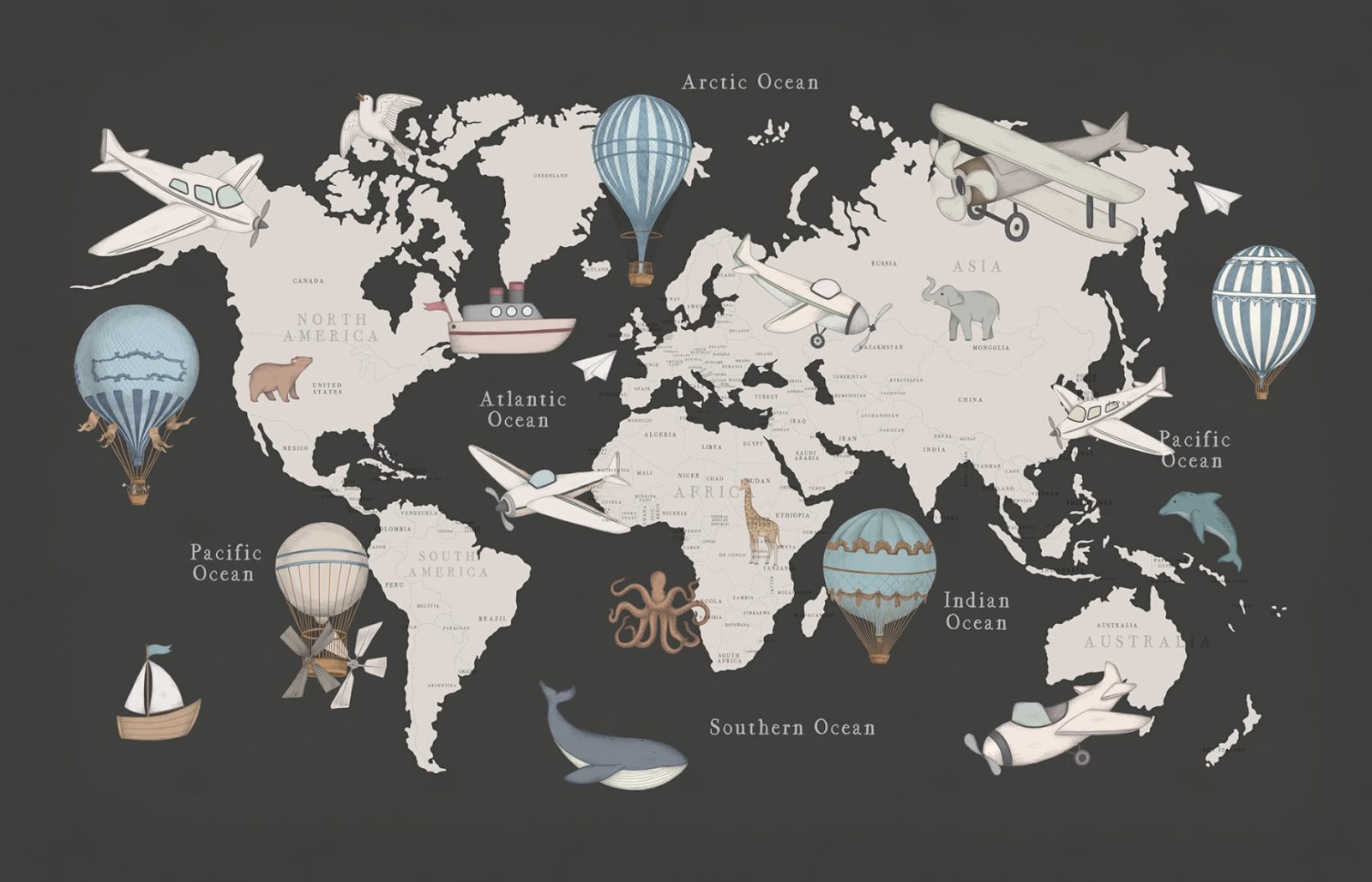 Playful World, Dark Blue, Rebel Walls