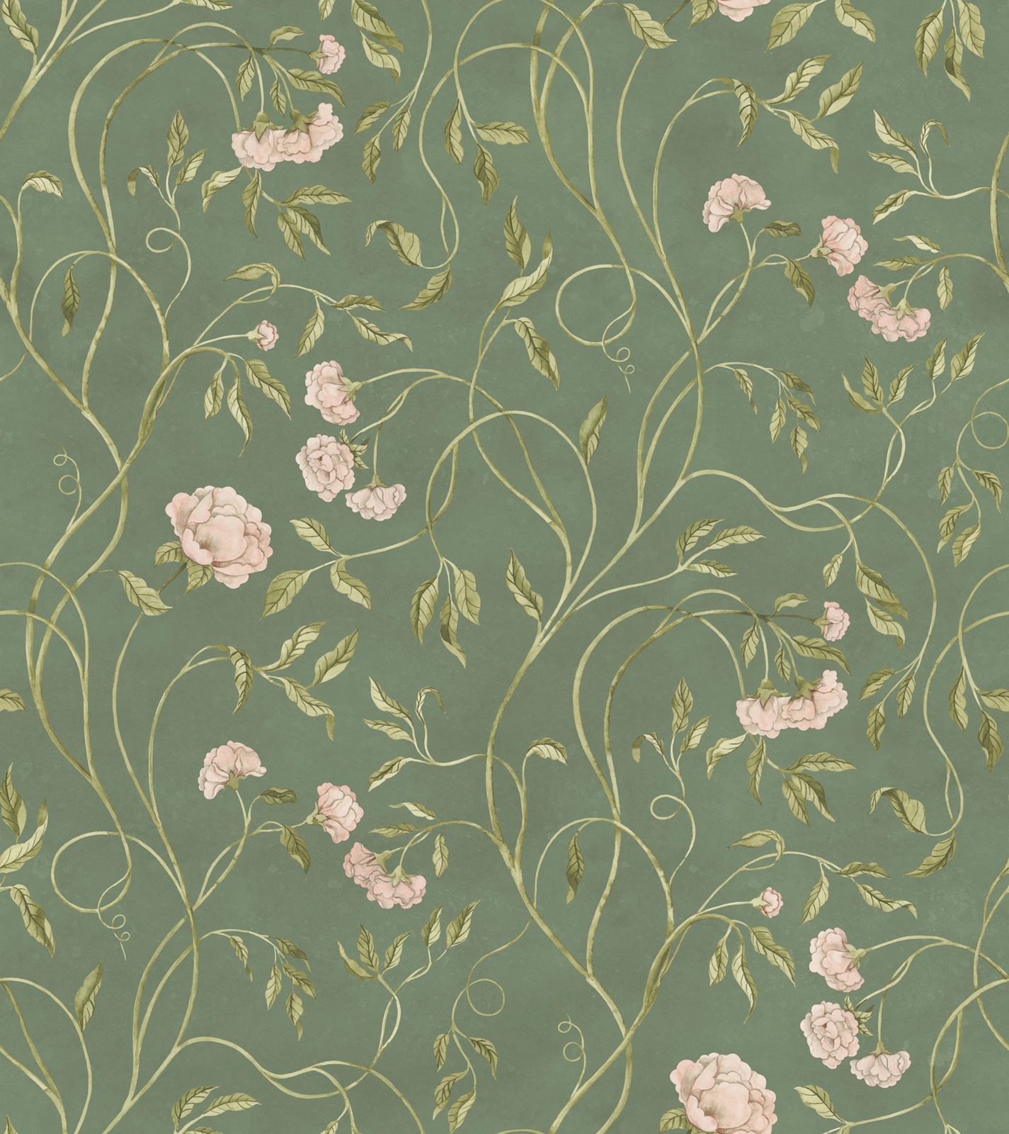Peony Bloom, Green, Rebel Walls