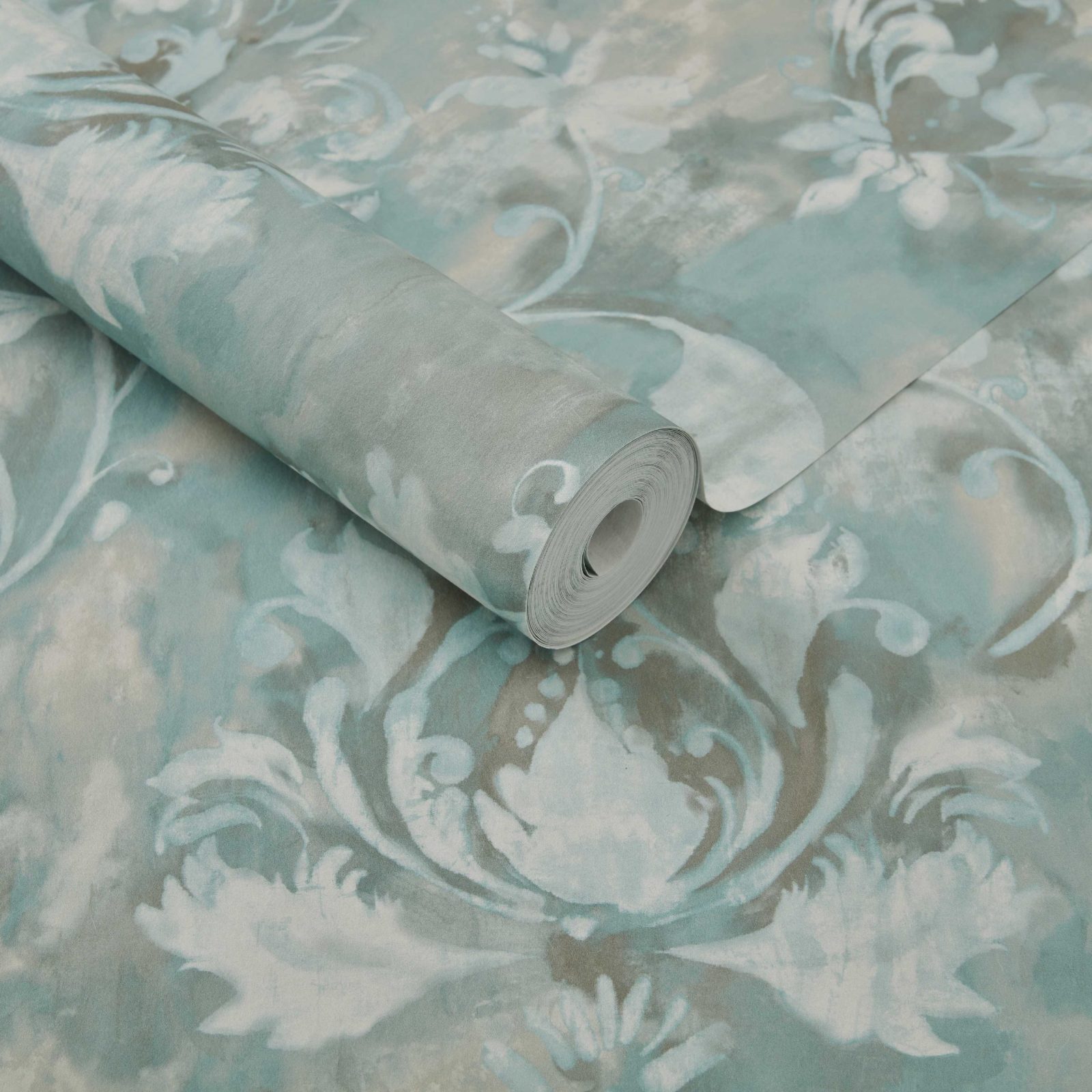 Ornamenta, Aqua Green Luxury Damask, 1838 Wallcoverings, 5.3mp / rola 3