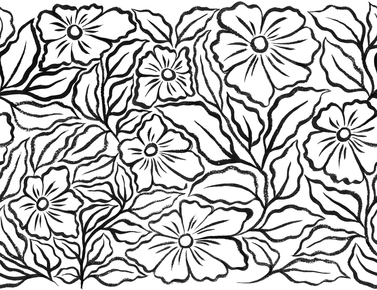 Ink Flowers, Black, Rebel Walls