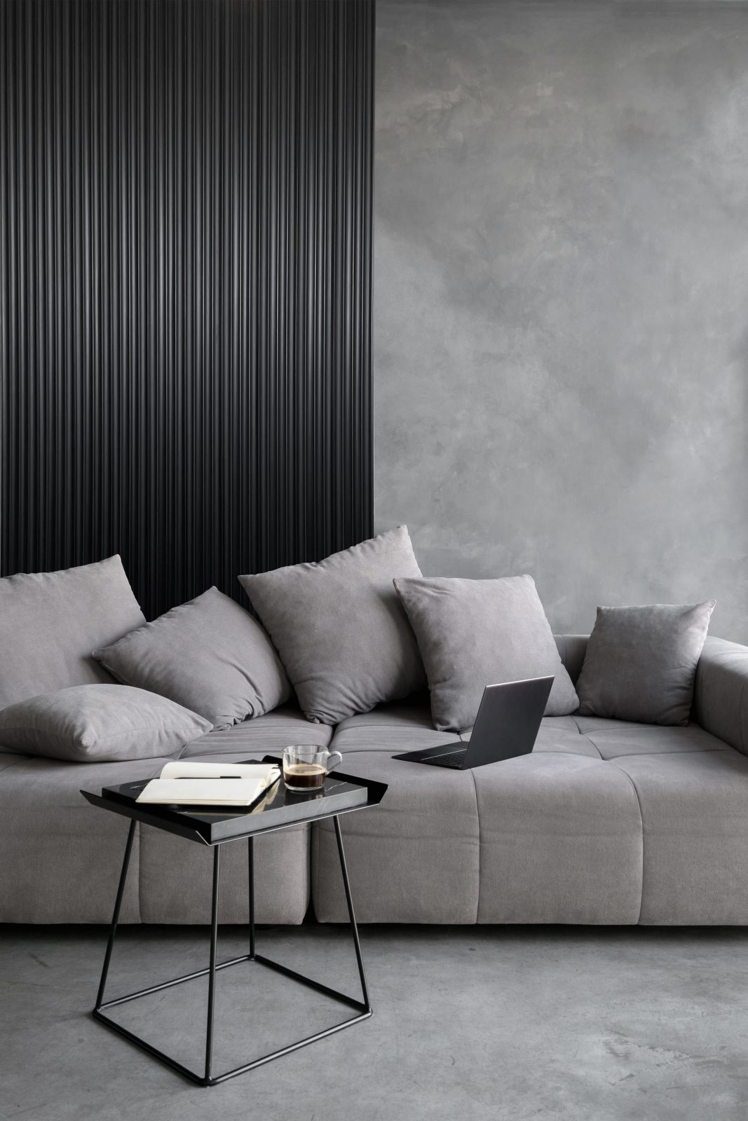 Riflaj decorativ 3D Onda, Negru, 270x11.2cm, Lamelio 2