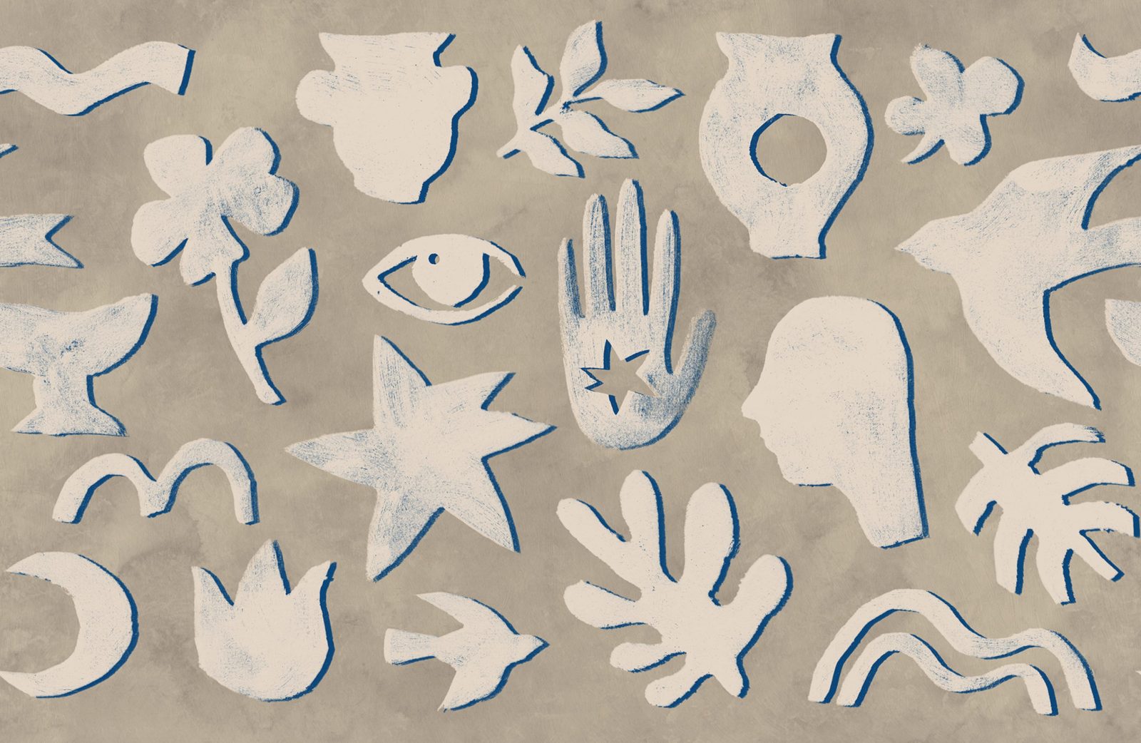Symbolic, Blue & Beige, Rebel Walls