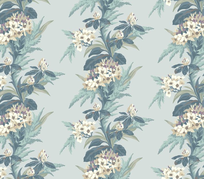 Aurora, Seafoam Green Luxury Floral, 1838 Wallcoverings, 5.3mp / rola