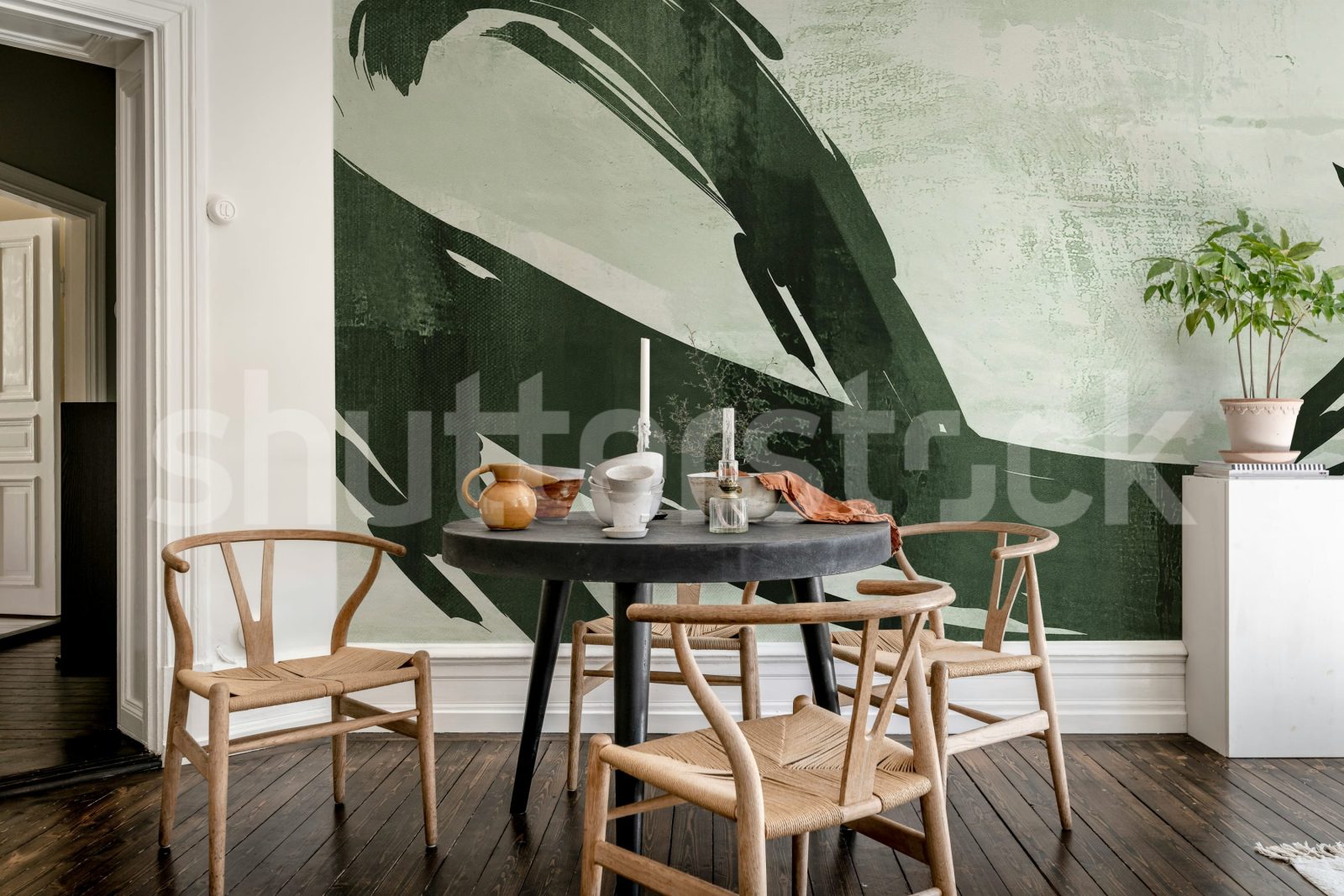 Artzy Stripes, Green, Rebel Walls 3