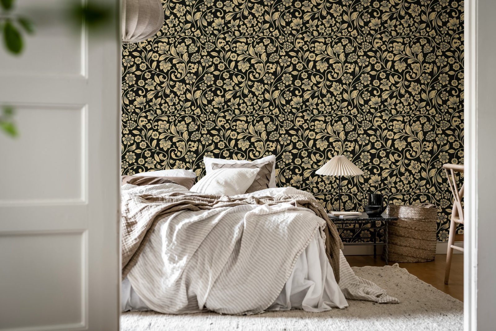 Floral Opulence, Black, Rebel Walls 3