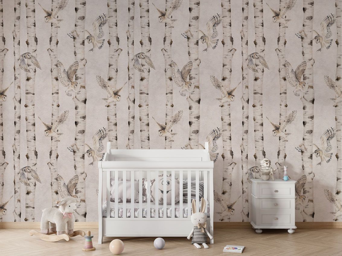 Birch and Owls - White, Kikki Belle 3
