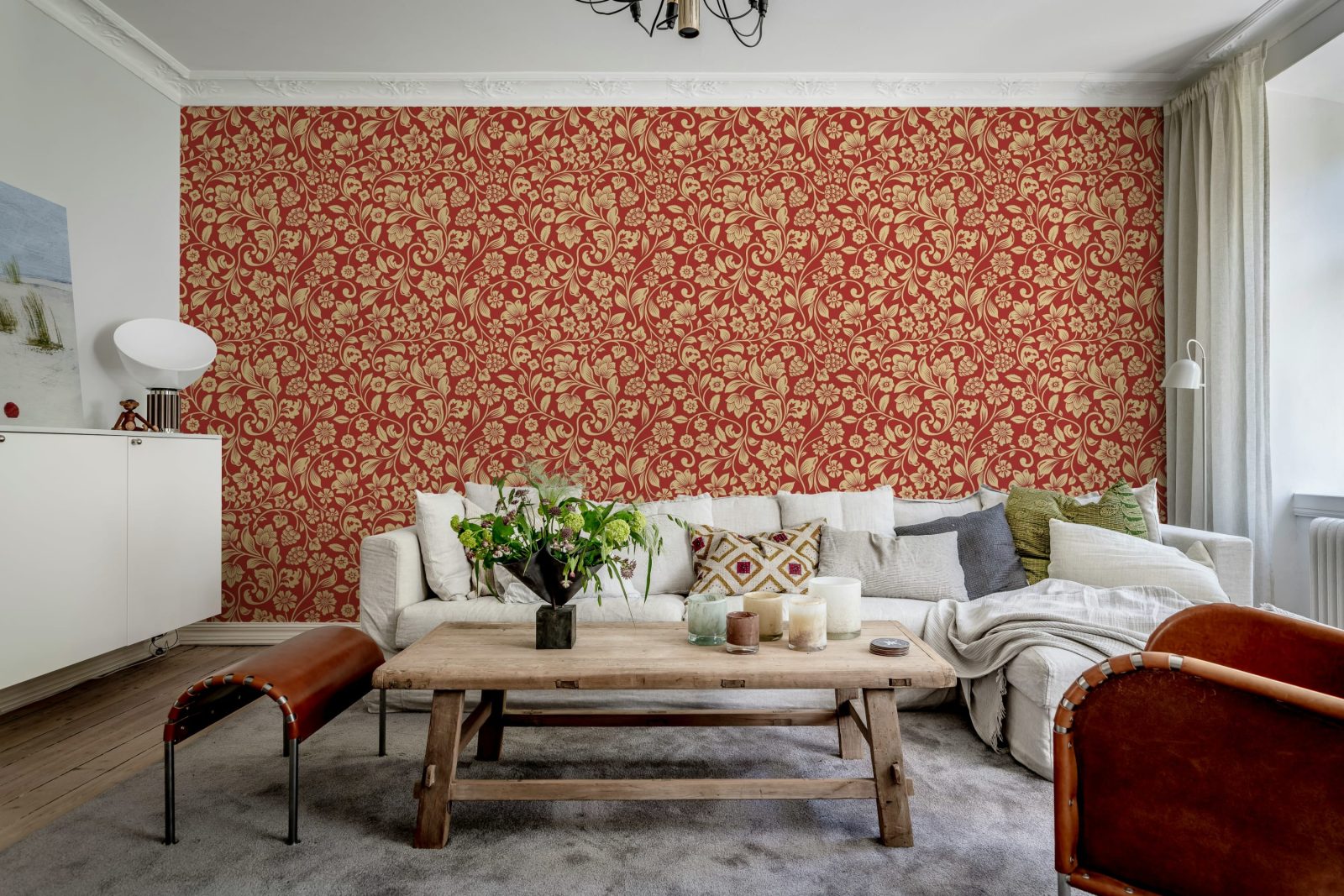 Floral Opulence, Red, Rebel Walls 2