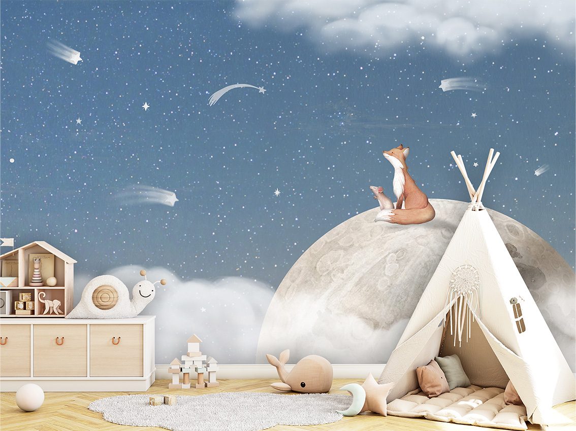 Fox on the Moon - Blue, Oliver Robins 5