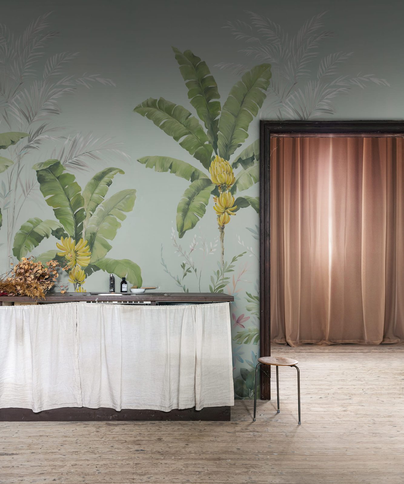 Banana Tree Jungle, Light Blue, Rebel Walls 3
