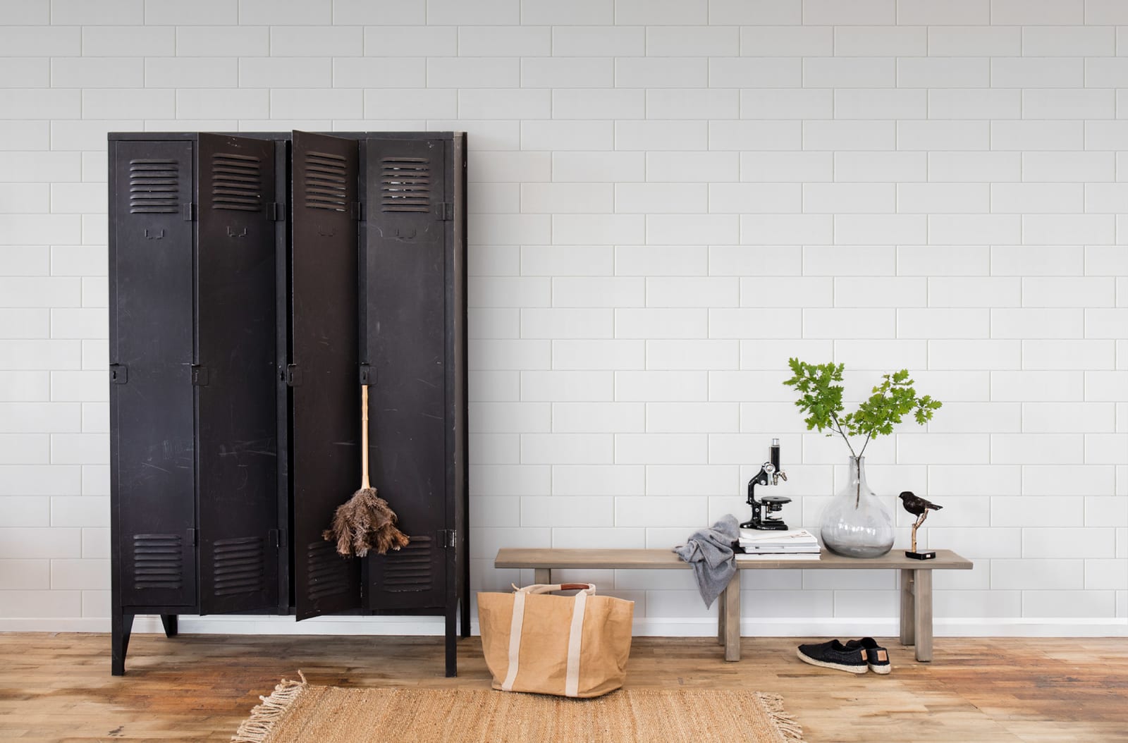 Oblong Tiles, White, Rebel Walls 2