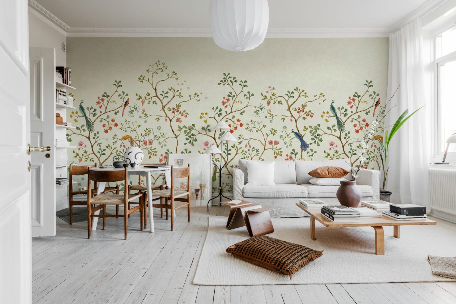 Songbird Mural, Beige, Rebel Walls 2